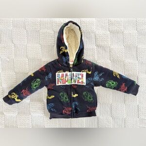 EUC Marvel Hooded Sherpa Lined Jacket